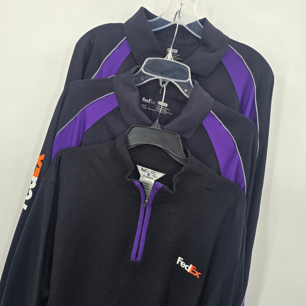 Set of 3 FedEx Unifoms Stan Herman VF 1/4 Zip Sweater Mens 2XL Longsleeve